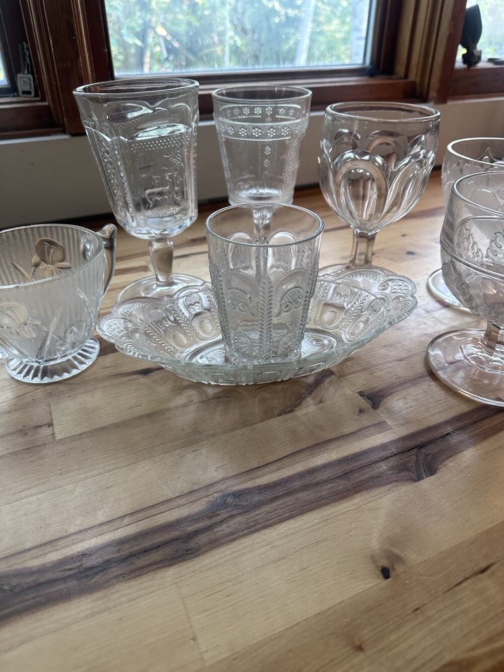 Antique EAPG Glass Lot Seneca Loop Adams Egyptian Sphinx Portland Loop Dart 8pc